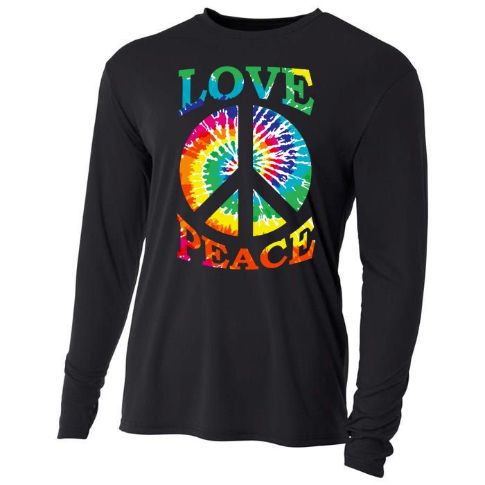 Peace Sign Love Retro 60S 70S Tie Dye Hippie Costume Cooling Performance Long Sleeve Crew