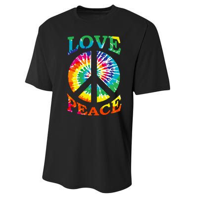 Peace Sign Love Retro 60S 70S Tie Dye Hippie Costume Performance Sprint T-Shirt