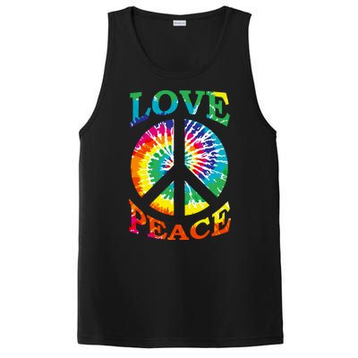 Peace Sign Love Retro 60S 70S Tie Dye Hippie Costume PosiCharge Competitor Tank