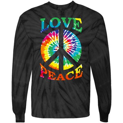 Peace Sign Love Retro 60S 70S Tie Dye Hippie Costume Tie-Dye Long Sleeve Shirt