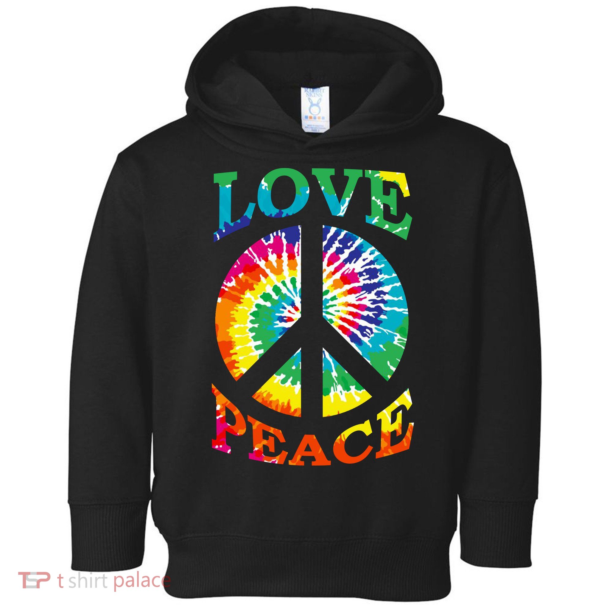 Peace Sign Love Retro 60S 70S Tie Dye Hippie Costume Toddler Hoodie