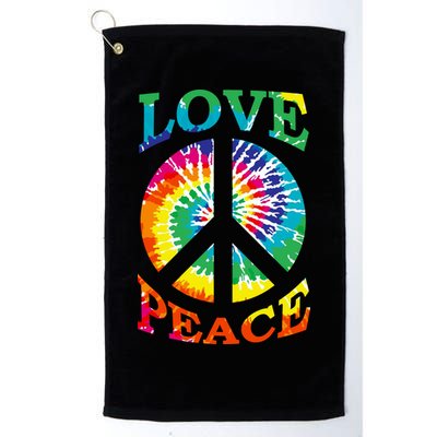 Peace Sign Love Retro 60S 70S Tie Dye Hippie Costume Golf Towel