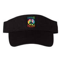 Peace Sign Love Retro 60S 70S Tie Dye Hippie Costume Valucap Bio-Washed Visor