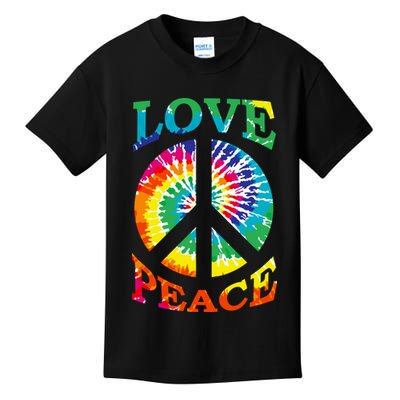 Peace Sign Love Retro 60S 70S Tie Dye Hippie Costume Kids T-Shirt
