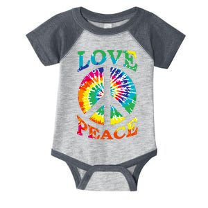 Peace Sign Love Retro 60S 70S Tie Dye Hippie Costume Infant Baby Jersey Bodysuit