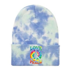 Peace Sign Love Retro 60S 70S Tie Dye Hippie Costume Tie Dye 12in Knit Beanie