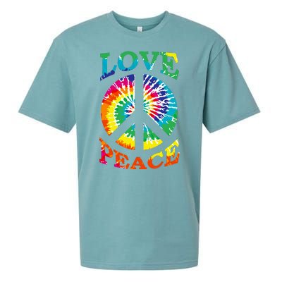 Peace Sign Love Retro 60S 70S Tie Dye Hippie Costume Sueded Cloud Jersey T-Shirt