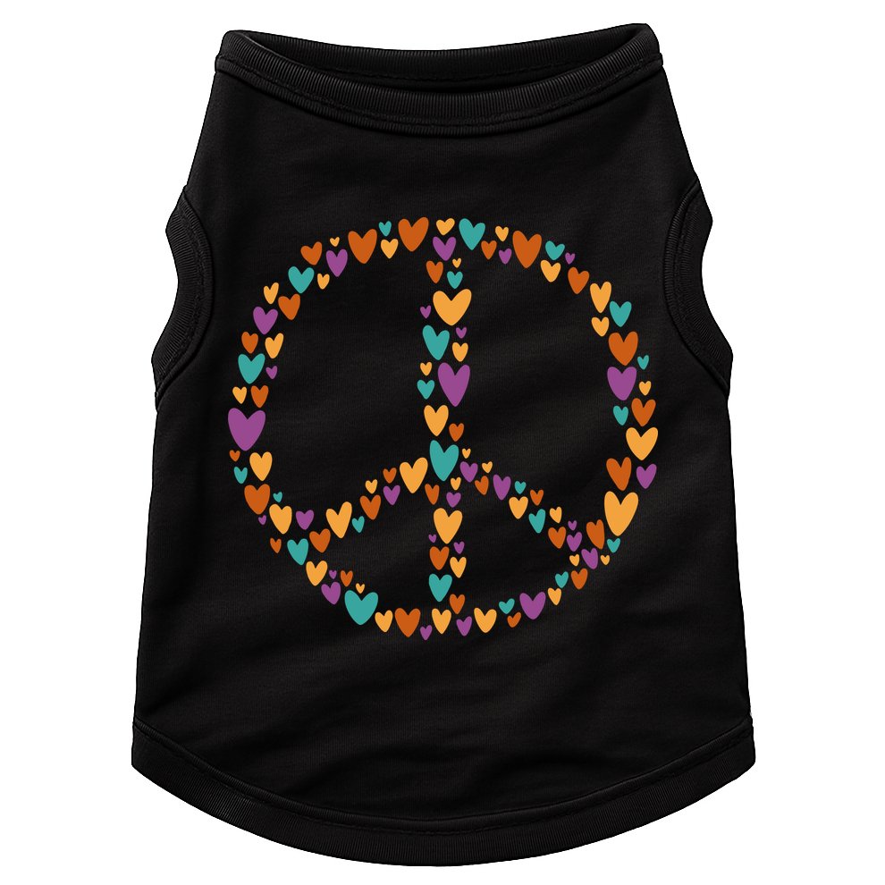 Peace Sign Love Hearts Doggie Tank