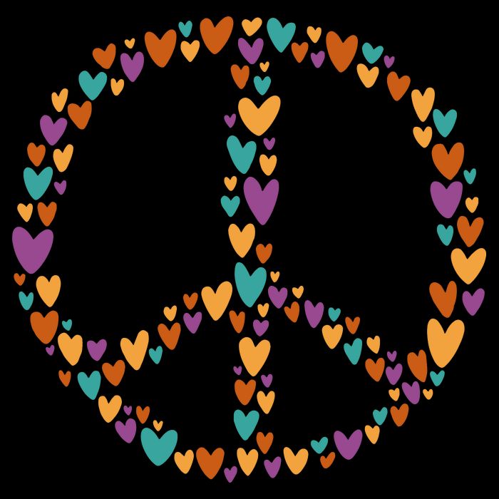 Peace Sign Love Hearts Apron