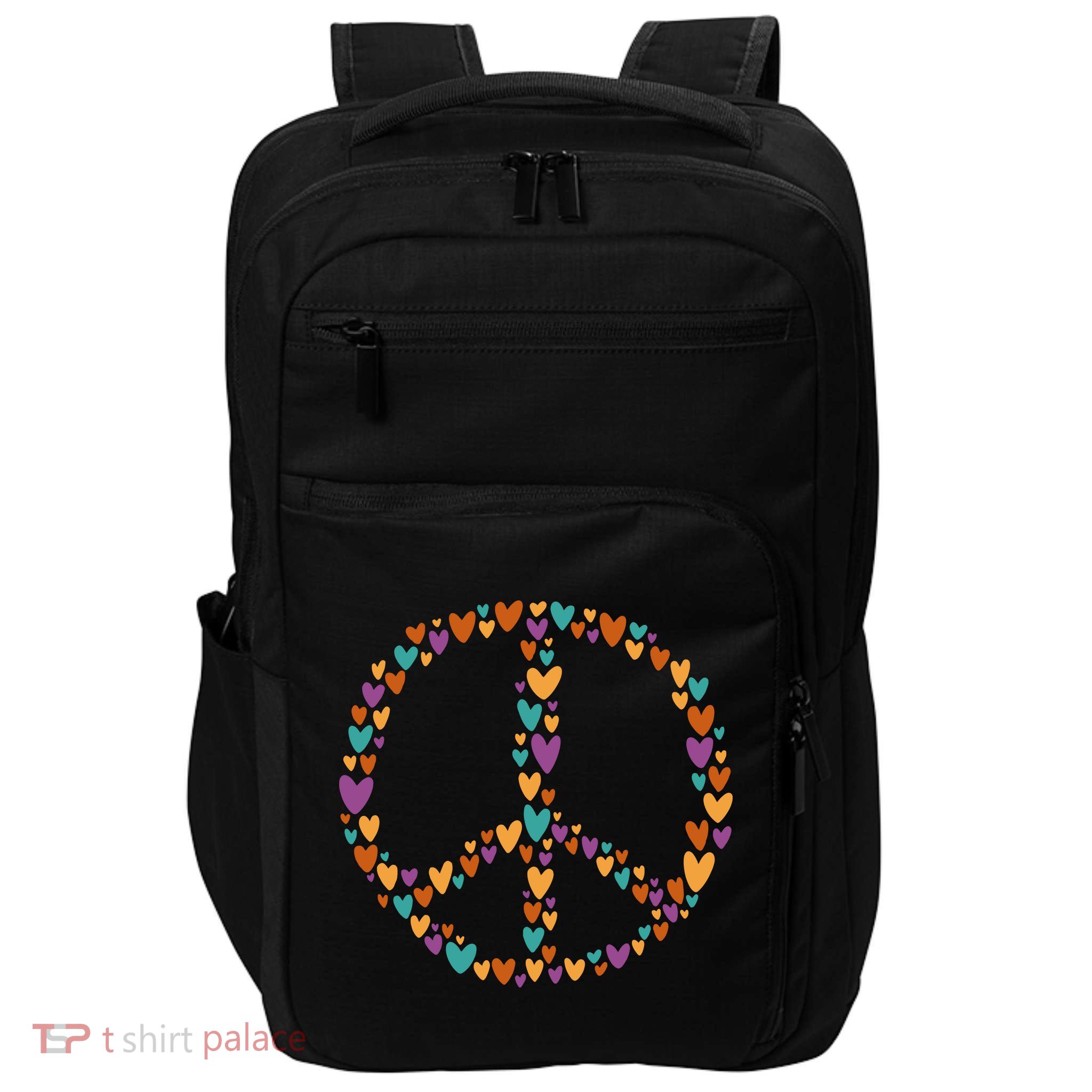Peace Sign Love Hearts Impact Tech Backpack