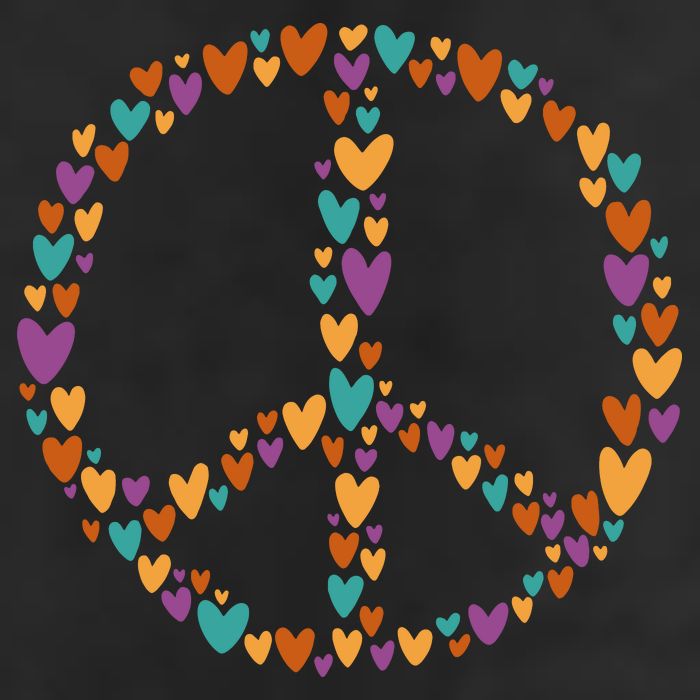 Peace Sign Love Hearts Hat