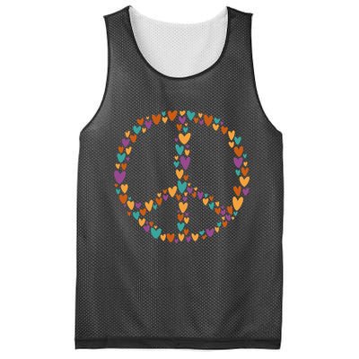 Peace Sign Love Hearts Mesh Reversible Basketball Jersey Tank