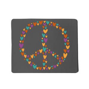 Peace Sign Love Hearts Mousepad