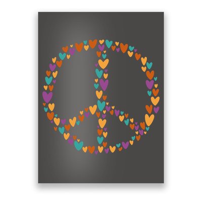 Peace Sign Love Hearts Poster