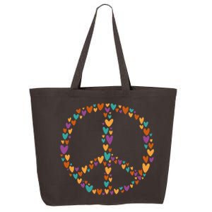 Peace Sign Love Hearts 25L Jumbo Tote