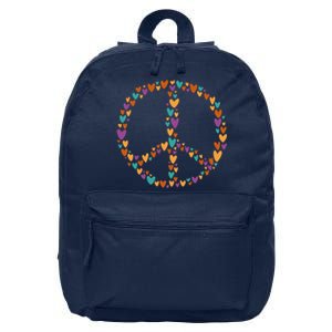 Peace Sign Love Hearts 16 in Basic Backpack