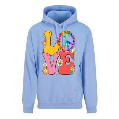 PEACE SIGN LOVE 60s 70s Tie Dye Hippie Costume Unisex Surf Hoodie