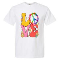 PEACE SIGN LOVE 60s 70s Tie Dye Hippie Costume Garment-Dyed Heavyweight T-Shirt