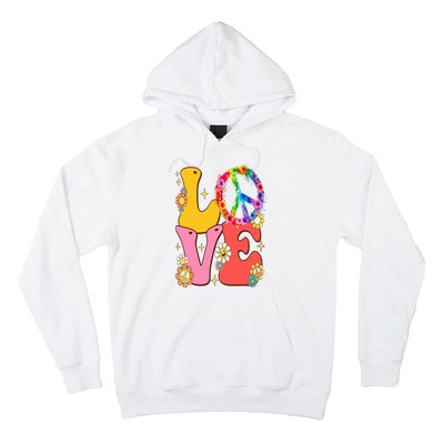 PEACE SIGN LOVE 60s 70s Tie Dye Hippie Costume Hoodie