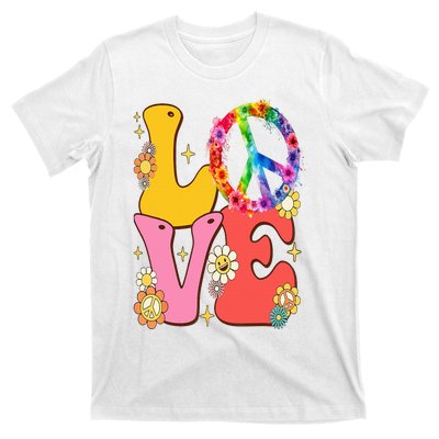 PEACE SIGN LOVE 60s 70s Tie Dye Hippie Costume T-Shirt