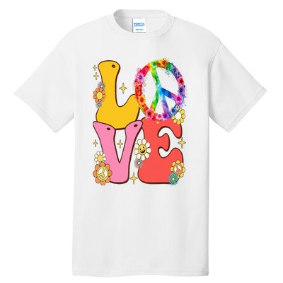 PEACE SIGN LOVE 60s 70s Tie Dye Hippie Costume Tall T-Shirt