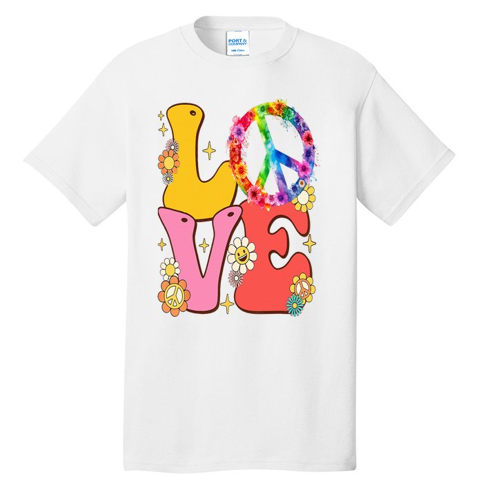 PEACE SIGN LOVE 60s 70s Tie Dye Hippie Costume Tall T-Shirt