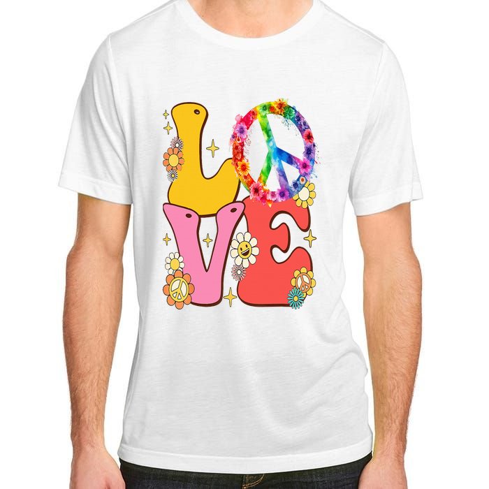 PEACE SIGN LOVE 60s 70s Tie Dye Hippie Costume Adult ChromaSoft Performance T-Shirt