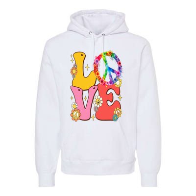 PEACE SIGN LOVE 60s 70s Tie Dye Hippie Costume Premium Hoodie