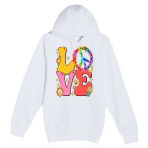 PEACE SIGN LOVE 60s 70s Tie Dye Hippie Costume Premium Pullover Hoodie