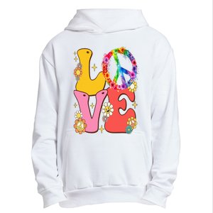 PEACE SIGN LOVE 60s 70s Tie Dye Hippie Costume Urban Pullover Hoodie