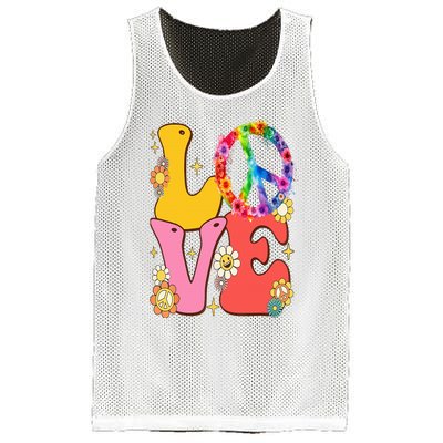 PEACE SIGN LOVE 60s 70s Tie Dye Hippie Costume Mesh Reversible Basketball Jersey Tank