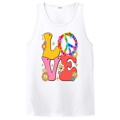 PEACE SIGN LOVE 60s 70s Tie Dye Hippie Costume PosiCharge Competitor Tank