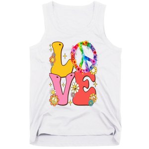 PEACE SIGN LOVE 60s 70s Tie Dye Hippie Costume Tank Top