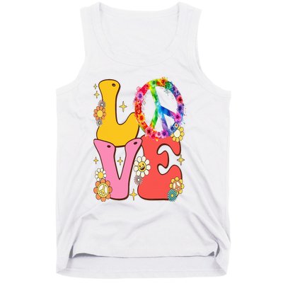 PEACE SIGN LOVE 60s 70s Tie Dye Hippie Costume Tank Top