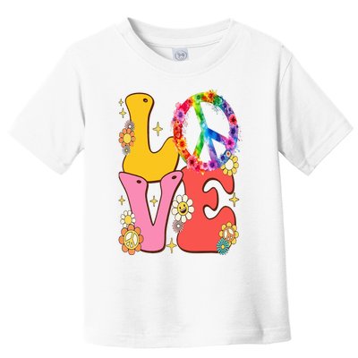 PEACE SIGN LOVE 60s 70s Tie Dye Hippie Costume Toddler T-Shirt