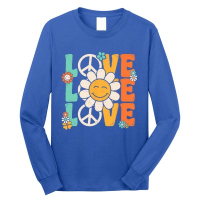 Peace Sign Love 60s 70s 80s Costume Groovy Theme Party Long Sleeve Shirt