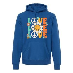 Peace Sign Love 60s 70s 80s Costume Groovy Theme Party Premium Hoodie