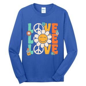 Peace Sign Love 60s 70s 80s Costume Groovy Theme Party Tall Long Sleeve T-Shirt