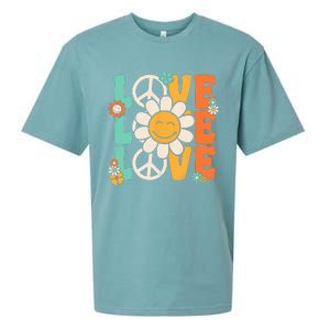 Peace Sign Love 60s 70s 80s Costume Groovy Theme Party Sueded Cloud Jersey T-Shirt