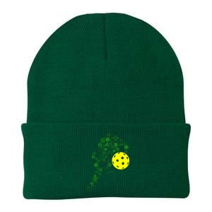 Pickleball Shamrock Leaf St Patrick Day Pickleball Player Knit Cap Winter Beanie