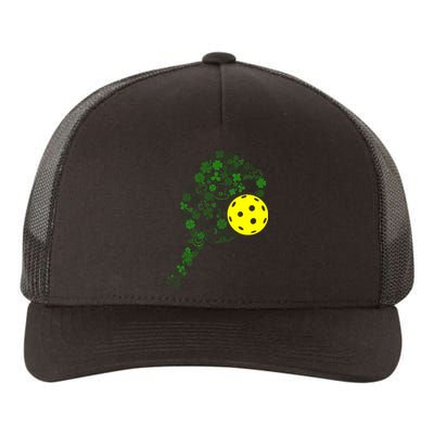 Pickleball Shamrock Leaf St Patrick Day Pickleball Player Yupoong Adult 5-Panel Trucker Hat