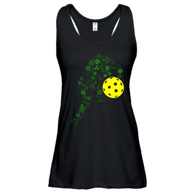 Pickleball Shamrock Leaf St Patrick Day Pickleball Player Ladies Essential Flowy Tank