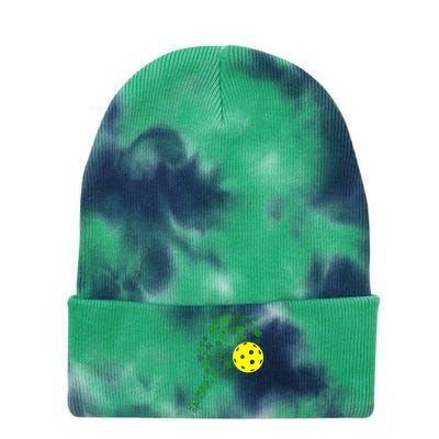 Pickleball Shamrock Leaf St Patrick Day Pickleball Player Tie Dye 12in Knit Beanie