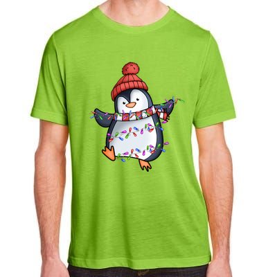 Penguin Santa Lights Christmas Pajamas Cute Penguins Xmas Great Gift Adult ChromaSoft Performance T-Shirt