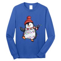 Penguin Santa Lights Christmas Pajamas Cute Penguins Xmas Great Gift Long Sleeve Shirt