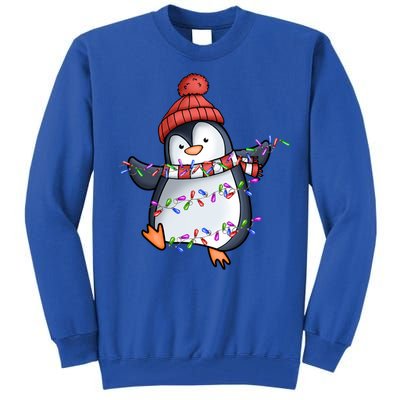 Penguin Santa Lights Christmas Pajamas Cute Penguins Xmas Great Gift Tall Sweatshirt