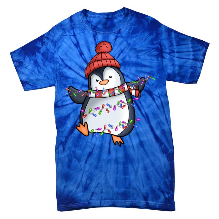 Penguin Santa Lights Christmas Pajamas Cute Penguins Xmas Great Gift Tie-Dye T-Shirt