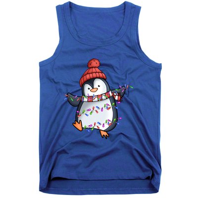 Penguin Santa Lights Christmas Pajamas Cute Penguins Xmas Great Gift Tank Top