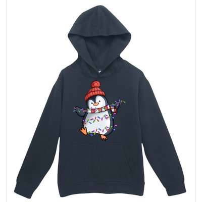 Penguin Santa Lights Christmas Pajamas Cute Penguins Xmas Great Gift Urban Pullover Hoodie