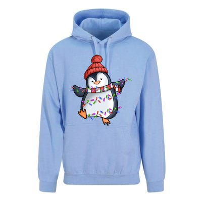 Penguin Santa Lights Christmas Pajamas Cute Penguins Xmas Great Gift Unisex Surf Hoodie